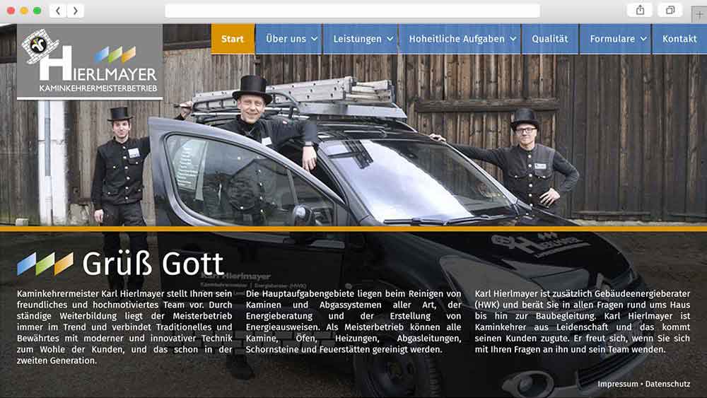 Homepage Kaminkehrer Hierlmayer